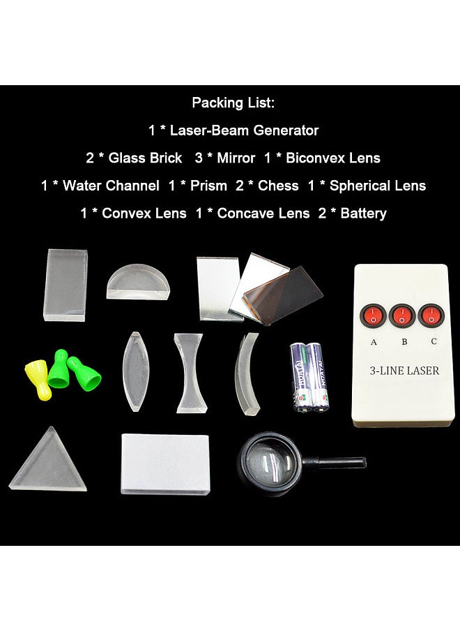 Physical Optical Kit Laboratory Equipment Optical Concave Convex Lens Prism Set Optical Test Box