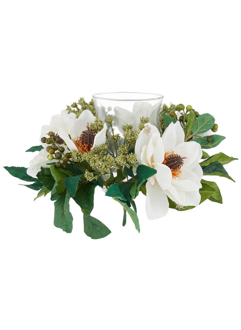 Nearly Natural Nearly Natural Magnolia Candelabrum Silk Flower Arrangement Artificial Plant 14 In W x 14 In D x 65 In H Green 