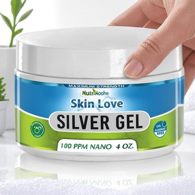 NutriNoche Nano Silver Gel - Advanced Colloidal Silver Skin Cream - Wound Care & First Aid Gel Soothing Topical Ointment for Burns, Razor Burn and Sunburn Irritations - Unscented 4 Oz Jar - Image 4