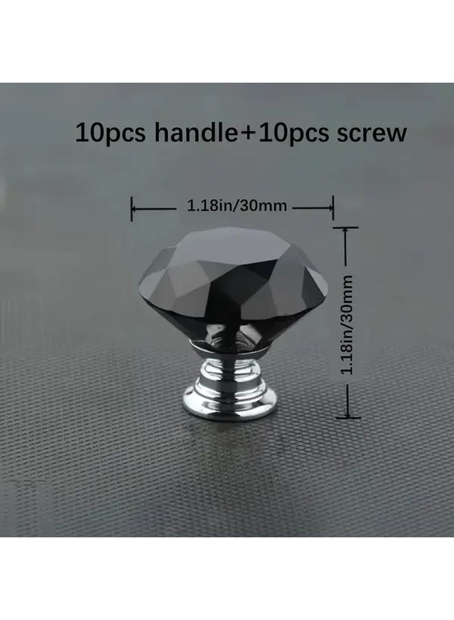 12pcs Crystal Glass Knob Set With Zinc Alloy Handles And Installation Hardware - Image 3