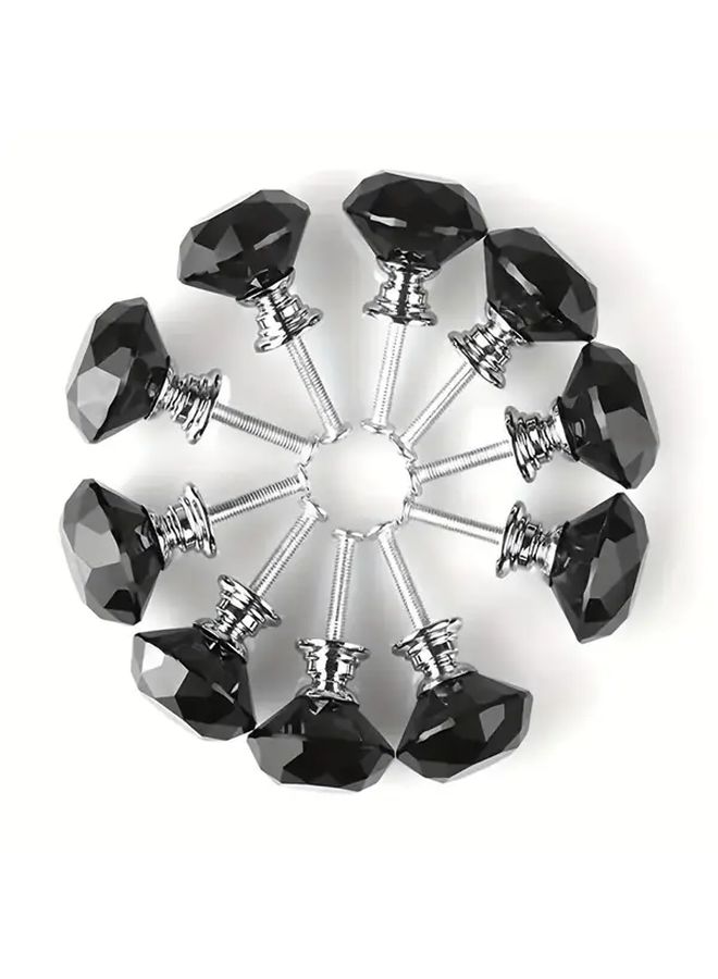 12pcs Crystal Glass Knob Set With Zinc Alloy Handles And Installation Hardware - Image 4