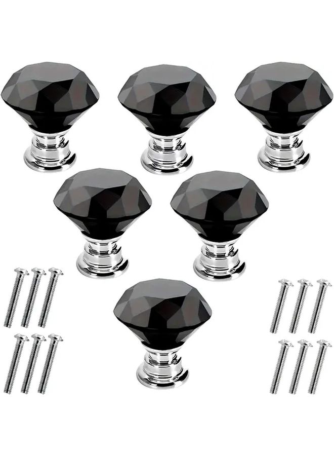 12pcs Crystal Glass Knob Set With Zinc Alloy Handles And Installation Hardware - Image 1