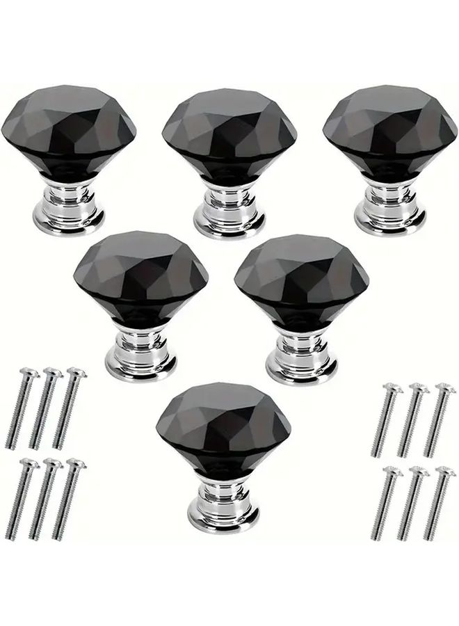 12pcs Crystal Glass Knob Set With Zinc Alloy Handles And Installation Hardware - Image 2