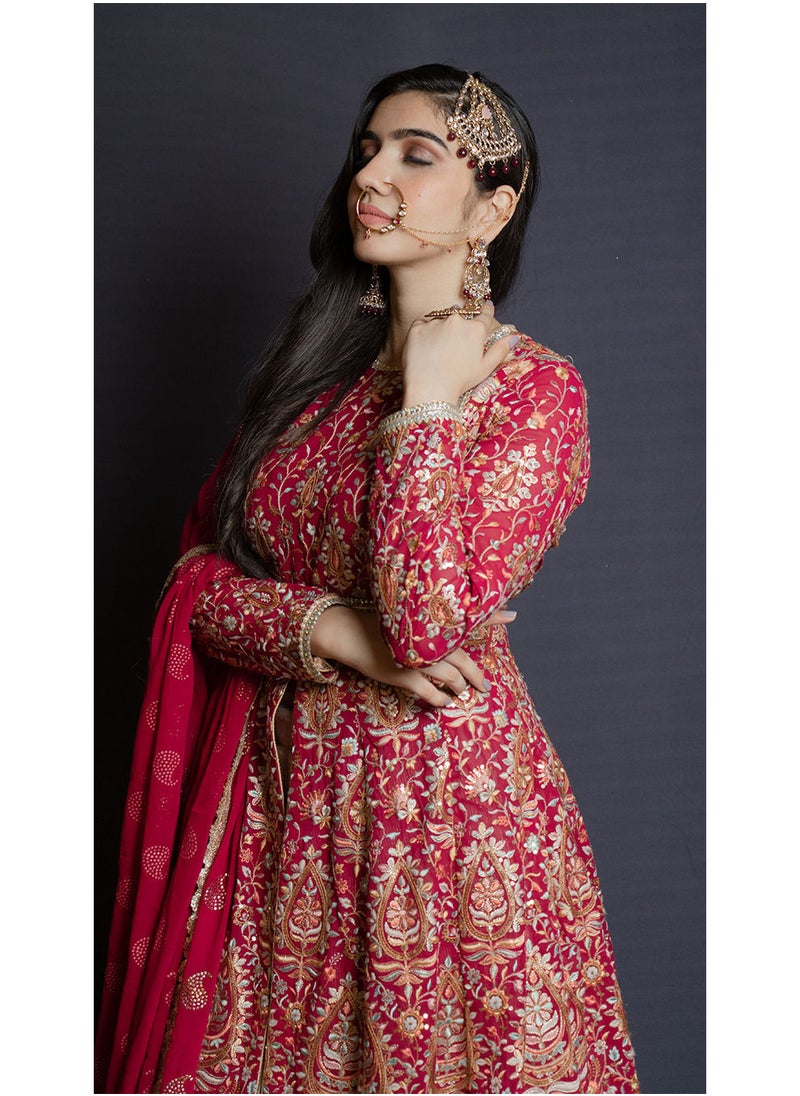 Fashion & Lifestyle - Anarkali style suit With embroided Style - Image 1