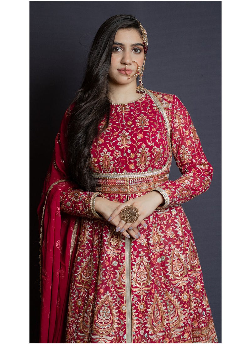 Fashion & Lifestyle - Anarkali style suit With embroided Style - Image 1