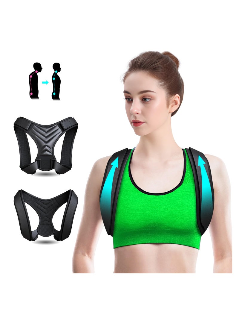 KASTWAVE Unisex Adjustable Back Brace - Posture Corrector for Men & Women, Neck & Shoulder Pain Relief, Ideal for Office Home Gym - M Size - Image 1