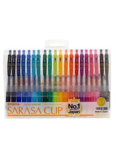 ZEBRA 20-Piece Sarasa Clip Gel Ink Pen Set Multicolour 