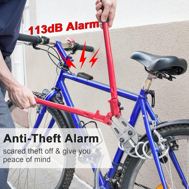 WSDCAM Bicycle Alarm with Remote 2 Pack, 113 dB Wireless Anti-Theft Vibration Motorcycle Bicycle Alarm Vehicle Security Alarm System (Black) - Image 2