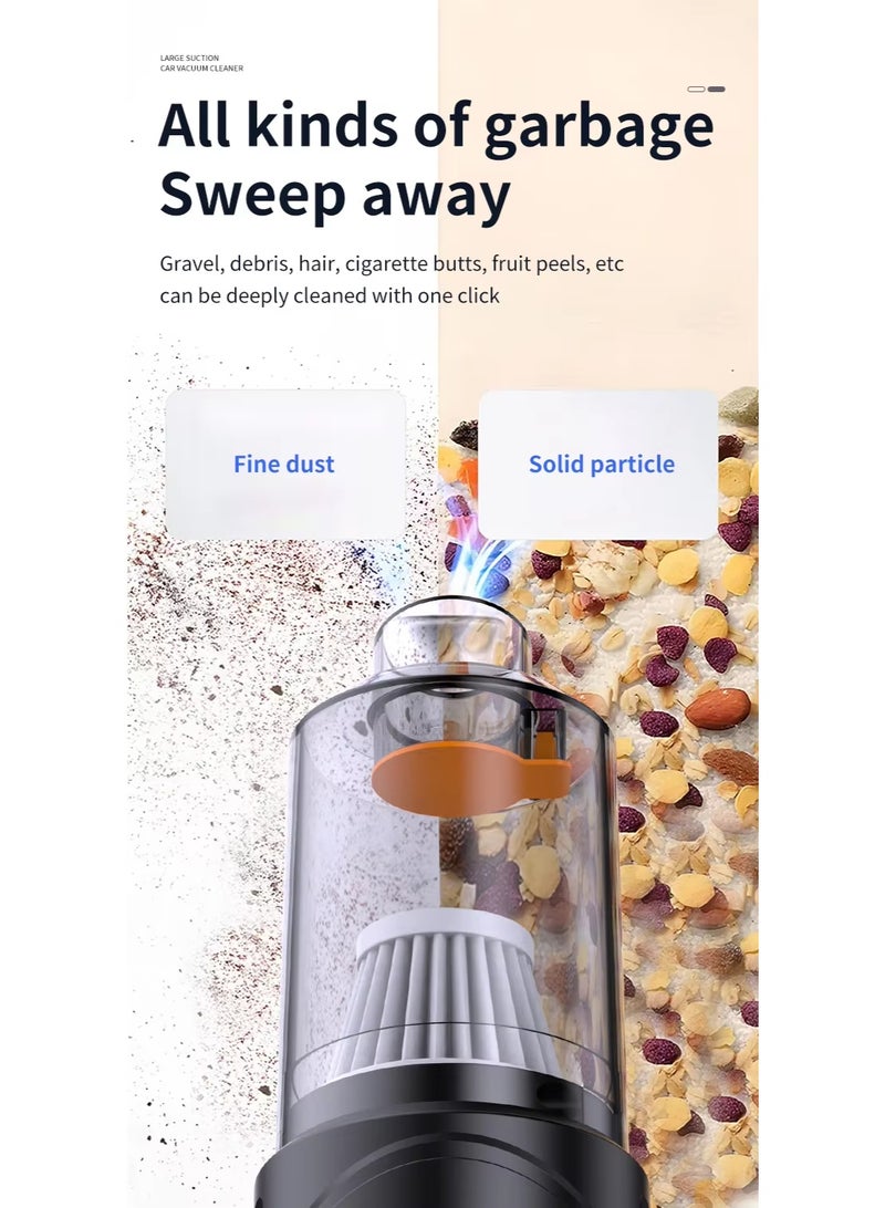 HUMJO Car Vacuum Cleaner Mini Portable Wireless Handheld 4-in-1 for Car/Home Use Handheld Vacuum Cleaner with Blower and Suction Function,3600 mAh,3 Replacement Heads - Image 4