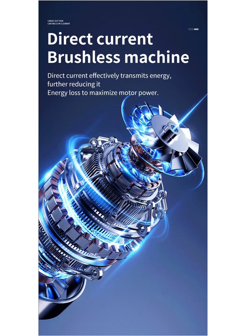 HUMJO Car Vacuum Cleaner Mini Portable Wireless Handheld 4-in-1 for Car/Home Use Handheld Vacuum Cleaner with Blower and Suction Function,3600 mAh,3 Replacement Heads - Image 5