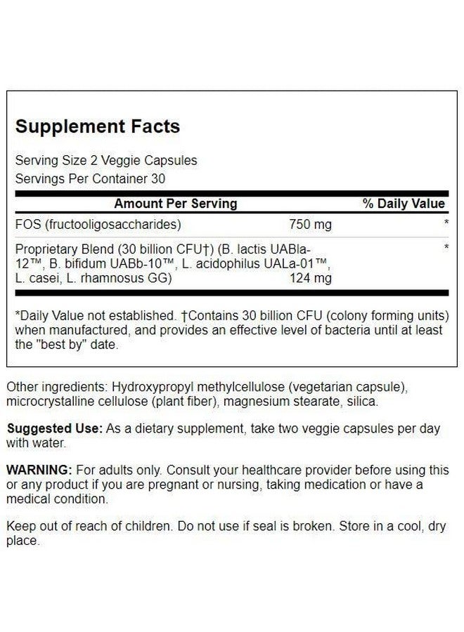 SWANSON Ultra Probiotic For Seniors 30 Billion Cfu 60 Veg Capsules - Image 3