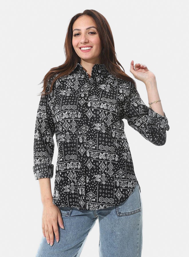 Andora Long Sleeves Regular Fit Shirt _ Black & White - Image 1