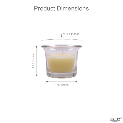 HOSLEY Sweet Pea Jasmine Fragrance Votive Clear Glass Filled Candles|Scented White Candles Perfect for Home Decor Lighting|Burn Time 9 Hours Each|4.5 cm Diameter|Pack of 6|4.5 cm Long Each - Image 4