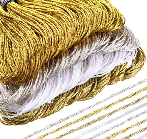 WILLBOND 24 Skeins Metallic Embroidery Floss - Glitter Embroidery Threads for Cross Stitch Crafts Friendship Bracelets(Multiple Color) - Image 4