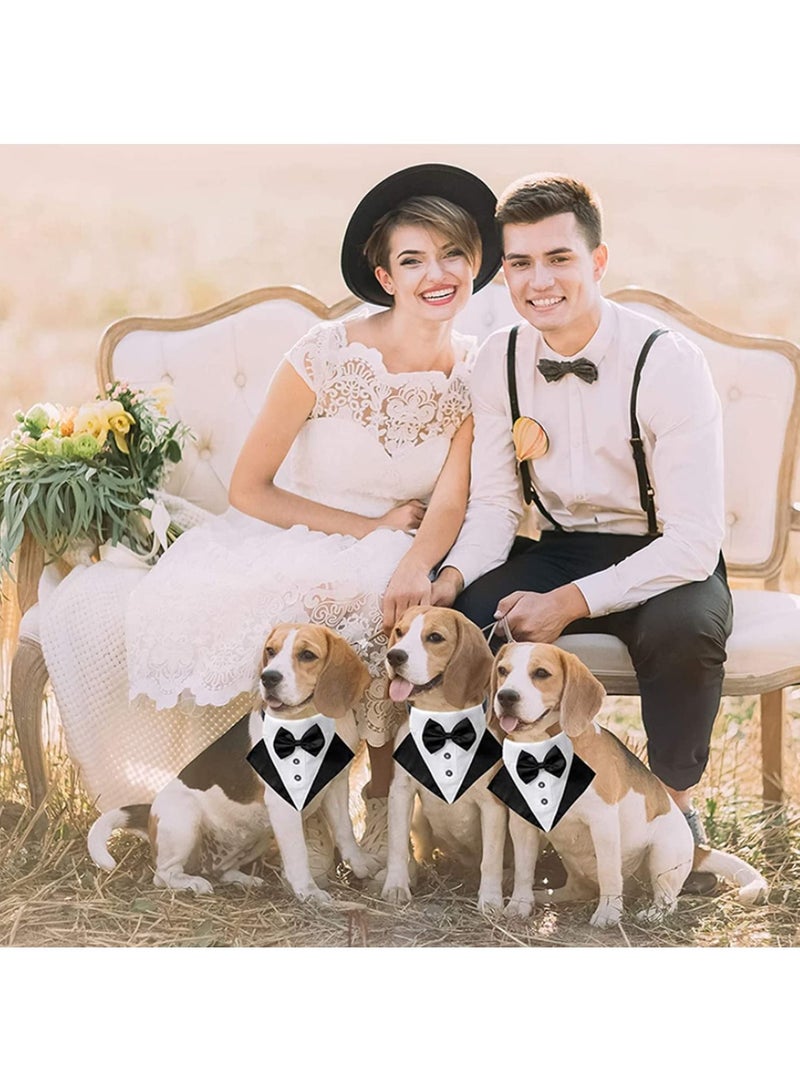 Generic Wedding and Birthday Party Formal Tuxedo Bandana Collar with Bow Tie Adjustable Neckerchief (M Size)  - Image 5