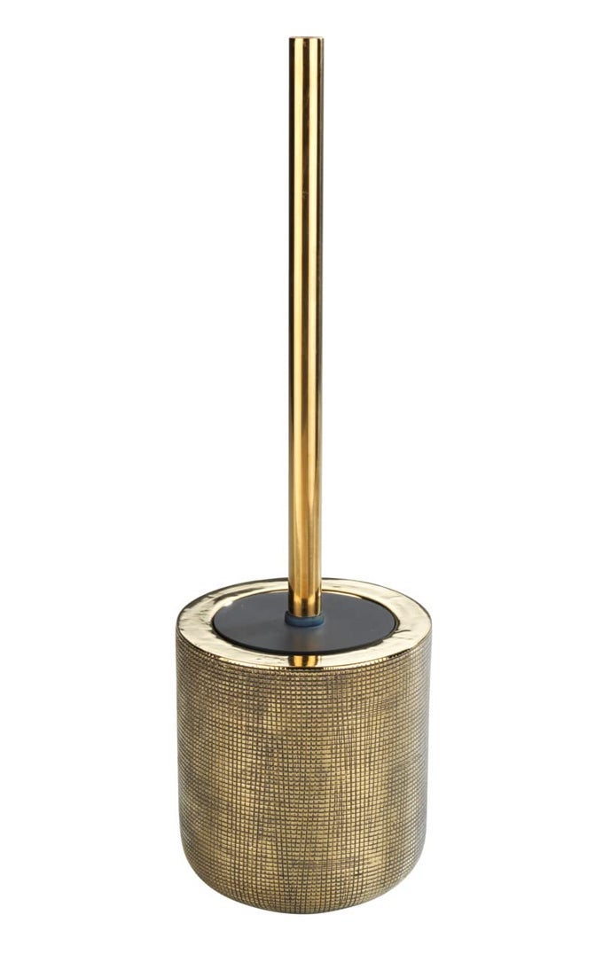 RIVARA TOILET BRUSH HOLDER HAND PAINTED CERAMIC GOLD 40 X 115 X 115 CM