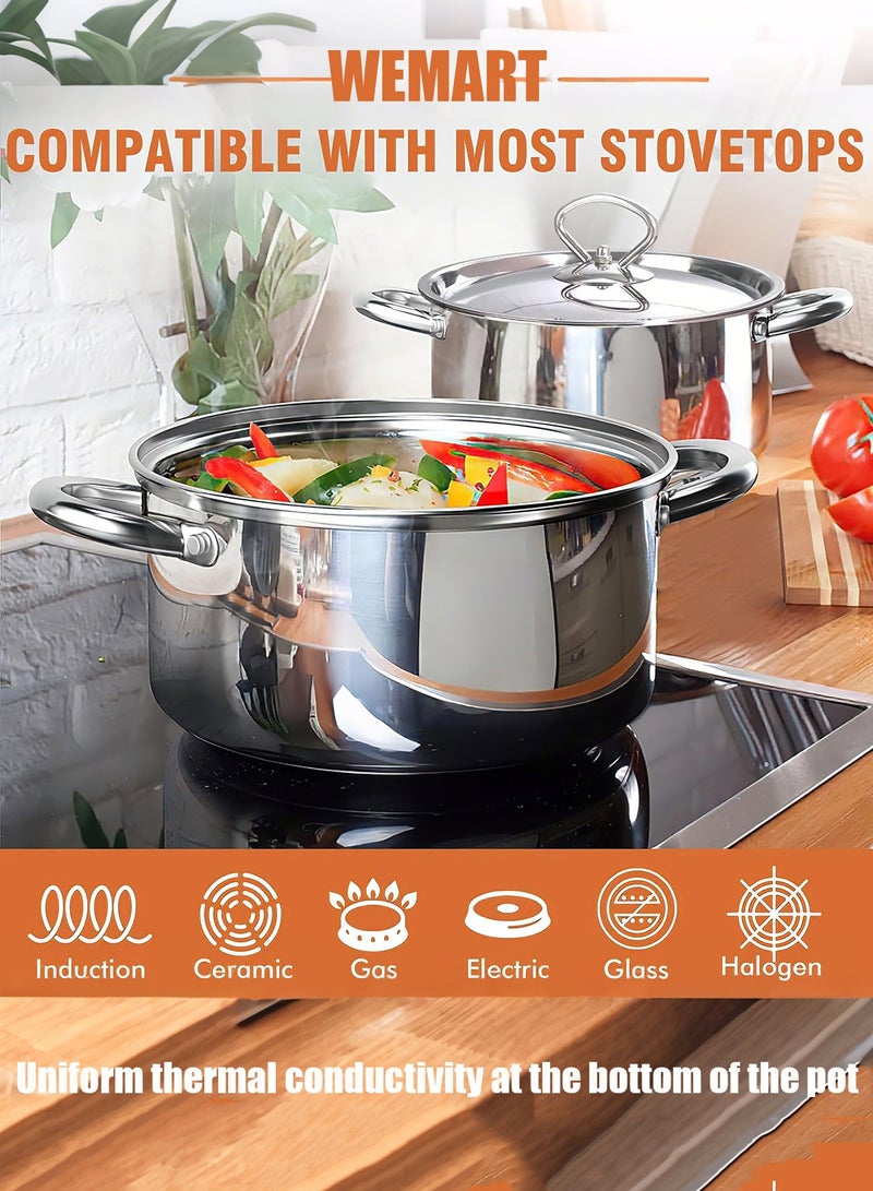 WEMART 3-Piece Stainless steel Cookware Set,Non-Stick Surface,No PFOA,18CM milk pot, 22cm stew pot, 24cm flat bottomed pot - Image 3