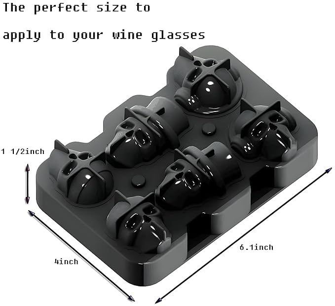 EDBIRET 3D Skull Ice Mold Tray in 4 Capacities Silicone Ice Cube Molds for Whiskey CocktailsIced Tea Coffee Easy Release and Reusable Cute and Funny Ice Skull BPA Free 6 - Image 3