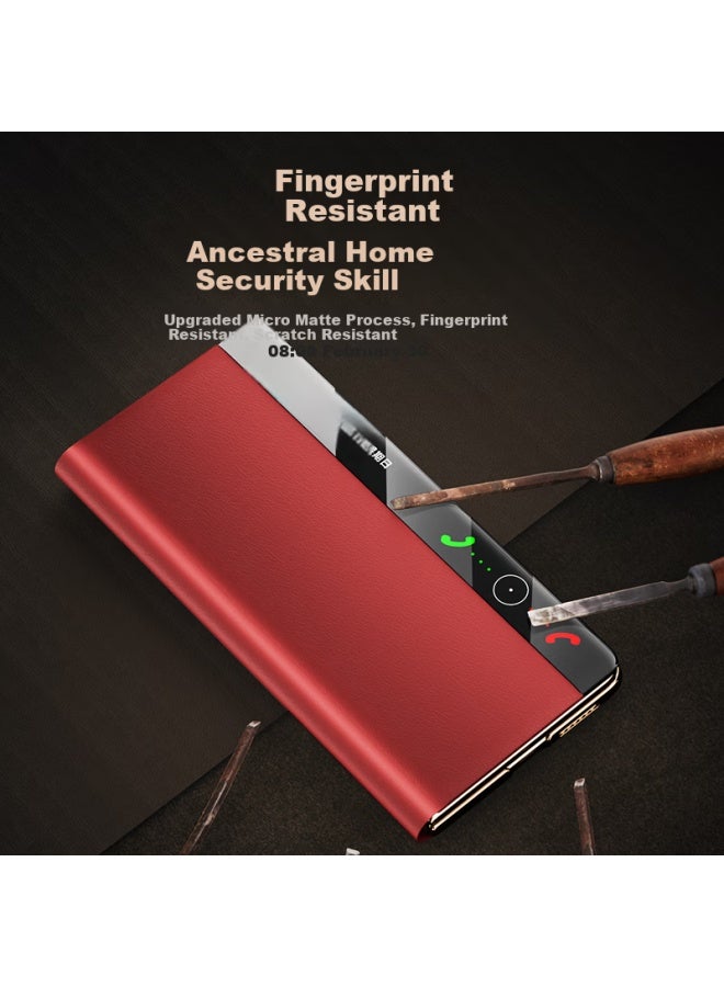 Suoying First Layer Genuine Leather Rotating Stand Case For Huawei Mate Xts Foldable Screen Smart Flip Cover Full Protection With Central Axis Collector Edition - Image 3