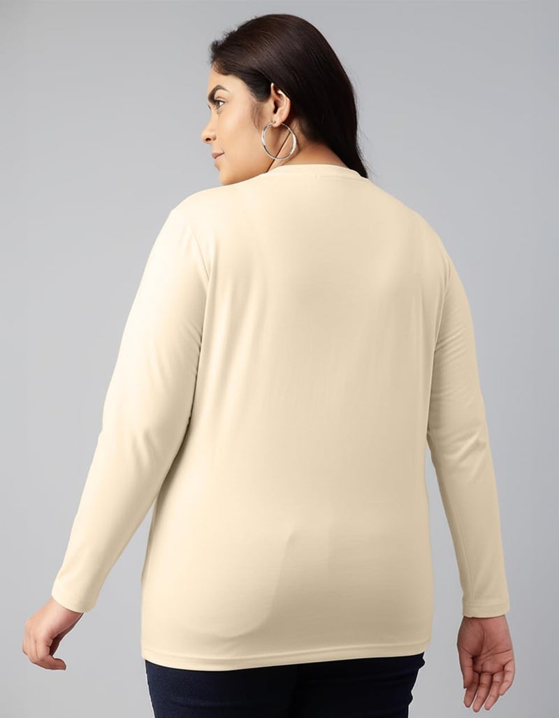 JUNEBERRY® Pure Cotton Oversized Baggy Fit Core Solid Full Sleeve Plus Size T-Shirt for Women & Girls (JB_PS_FS_SW_4XL) - Image 3