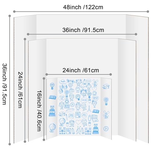 IKAYAS 4 Pack Trifold Poster Board 24 X 36 IKAYAS Single sided White Trifold Poster Boards Science Fair Display Boards Presentation Boards for Mounting Art Display Projects Classroom Supplies - Image 3
