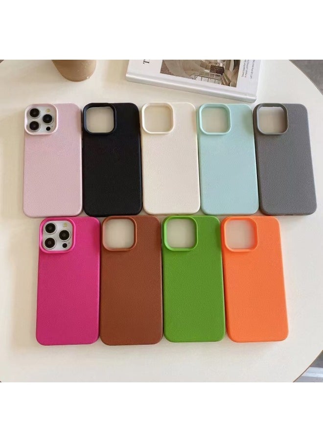 Generic - For Iphone16 Silicone Phone Case For Apple Color Simple Imitation Original Leather Tpu Material 15 Drop-proof Soft Case E-Color:Not Individually Packaged-Applicable Models:For Iphone 15 Plus - Image 1