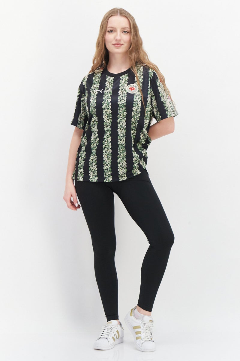 PUMA Women Sportswear Fit Short Sleeve Stripe Training Tee, Black Combo - Image 2