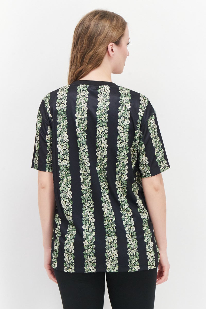 PUMA Women Sportswear Fit Short Sleeve Stripe Training Tee, Black Combo - Image 4