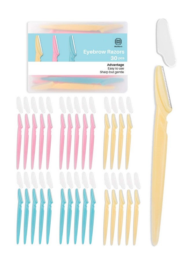 MoHern أداة ديرما بلانينغ للوجه 30 قطعة شفرة ديرما بلانينغ للوجه شفرات وجه متعددة الاستخدامات للنساء والرجال من موهرن متعددة الألوان - Image 1