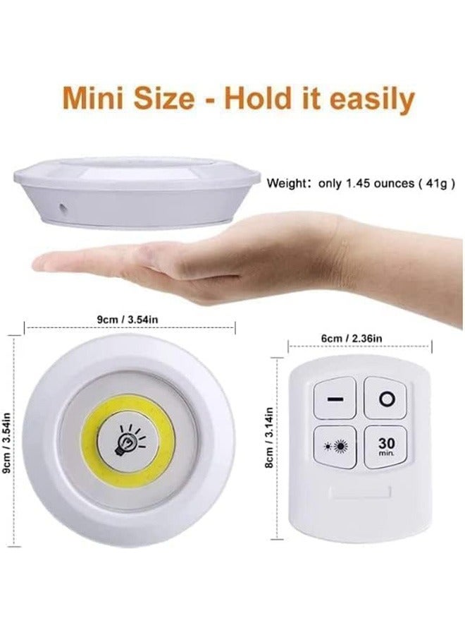 3 Pack Wireless Under Cabinet Night Lamp with Remote Control, Brightness Adjustable, Dimmable, Touch Sensor, Battery Powered, LED Lighting for Wall, Cabinet, Kitchen  Home Use  - Image 5