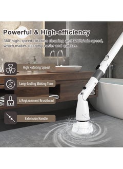 Cordless Electric Spin Scrubber, Electric Cleaning Brush with 8 Replacement Brush Heads - pzsku/Z782B52C5F393D6F6FB38Z/45/_/1739780639/4f57f8bc-1937-4c34-8ac9-2deebbf49f70