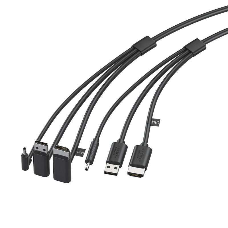 Skywin كابل سكاي وين 3 في 1 دائري متوافق مع HTC Vive - كابل اتصال بديل 3 في 1 لسماعة HTC Vive و Linkbox (5 أمتار / 16 قدم) - Image 1