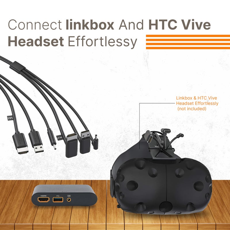 Skywin كابل سكاي وين 3 في 1 دائري متوافق مع HTC Vive - كابل اتصال بديل 3 في 1 لسماعة HTC Vive و Linkbox (5 أمتار / 16 قدم) - Image 3