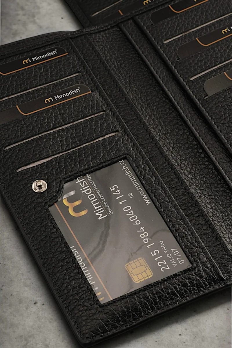 ميموديش First Class Workmanship Luxury Genuine Leather Zippered Special Compartment Leather Card Holder Hand Wallet Leather Men's Wallet