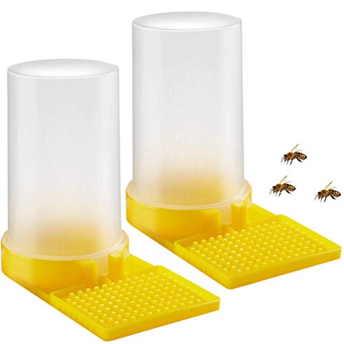 Qicfrk 2 Pack Bee Water Feeder Beehive Beekeeping Water Beehive Entrance Feeder Drinking Beekeeping Butterfly Bath Bowl Bee Watering Station for Outdoor Garden Yard Decor - Image 1