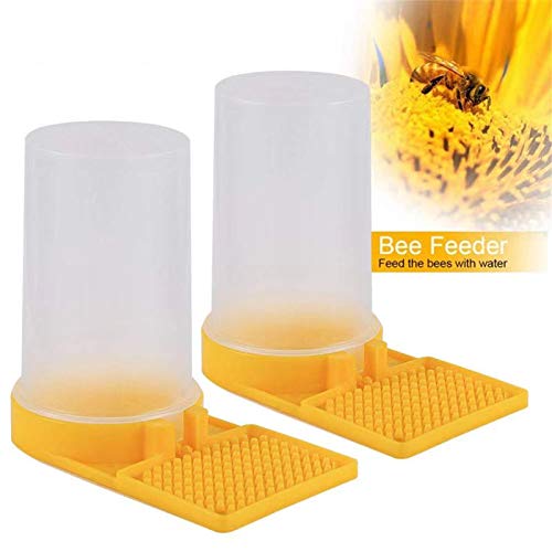 Qicfrk 2 Pack Bee Water Feeder Beehive Beekeeping Water Beehive Entrance Feeder Drinking Beekeeping Butterfly Bath Bowl Bee Watering Station for Outdoor Garden Yard Decor - Image 2