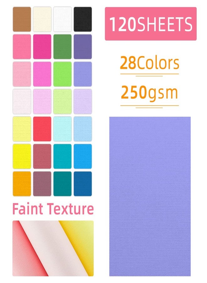 gocreate 120 Sheets Color Textured Cardstock 28 Assorted Colors 250 gsm Faint Texture, Single-Sided Printed Colored Paper, Premium Thick Card Stock for Card Making, Scrapbooking, Craft, Decor - Image 2
