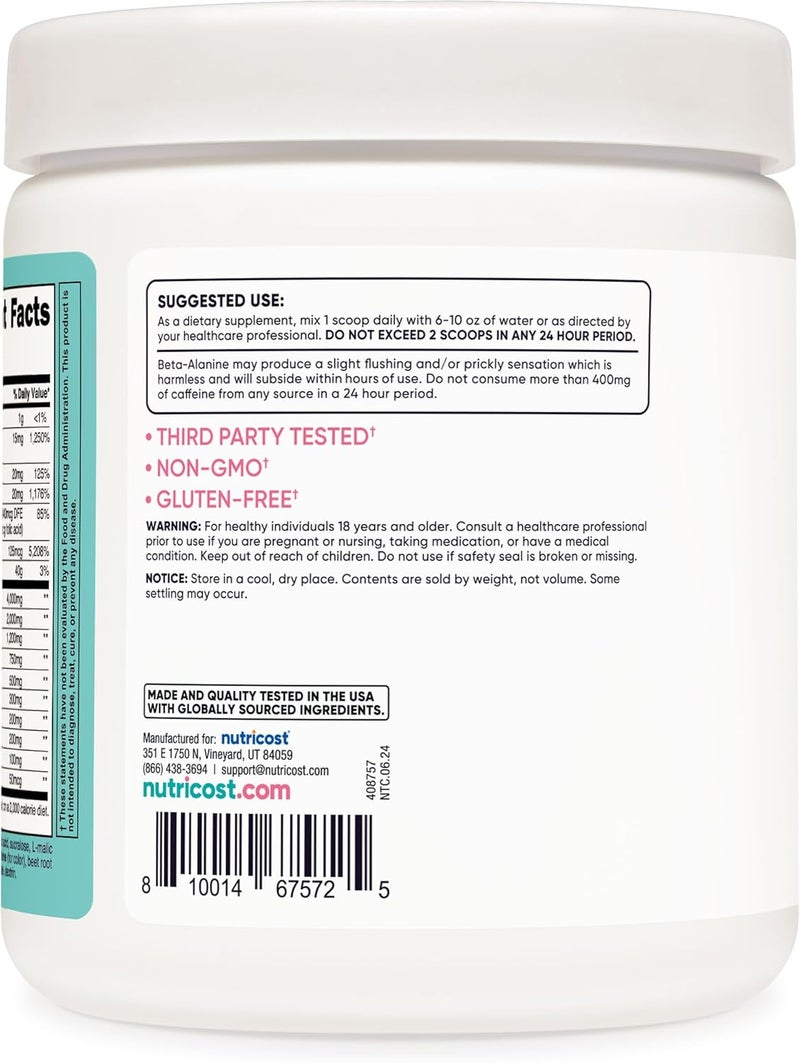 Nutricost PreWorkout Powder for Women Peach Mango 30 Servings - Image 4