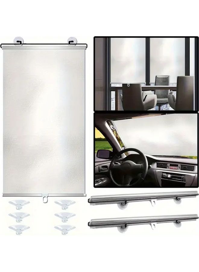 2PCS UV Protection Cordless Roller Blinds 68x125cm Easy Installation No Drilling 6 Suction Cups - Image 3
