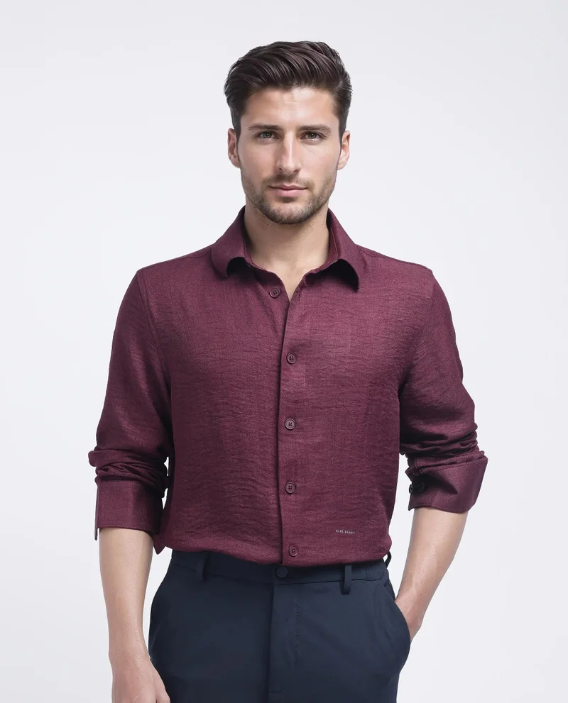 Rare Rabbit Men's Relaxed Fit Plain Shirt