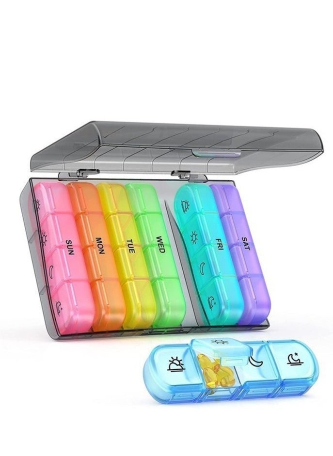 Generic Weekly Pill Organizer 4 Times a Day, Large Pill Box 7 Day Medicine Organizer Pill Case,Light-Proof Daily Pill Box,Portable Travel Pill Case for Medication, Vitamins, Fish Oils,Supplements  - Image 1