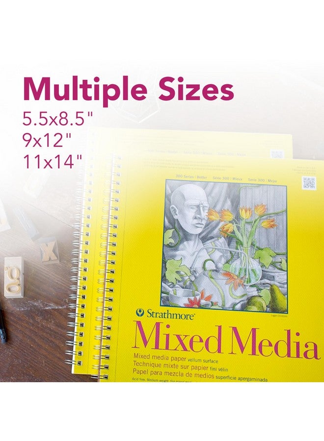 Strathmore 300 Series Mixed Media Pad, 5.5"x8.5" Wire Bound, 40 Sheets - Image 4