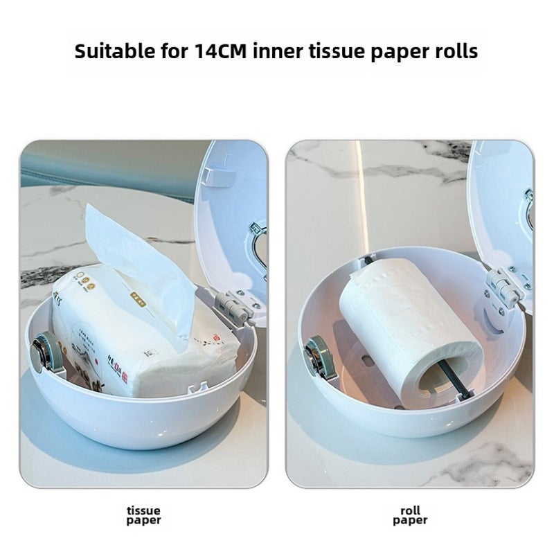 Wall-Mounted Tissue Box: Compact Space-Saving Design - No-Drill Easy Installation Smiley Face Storage Container for Small Bathroom Decor - Image 5