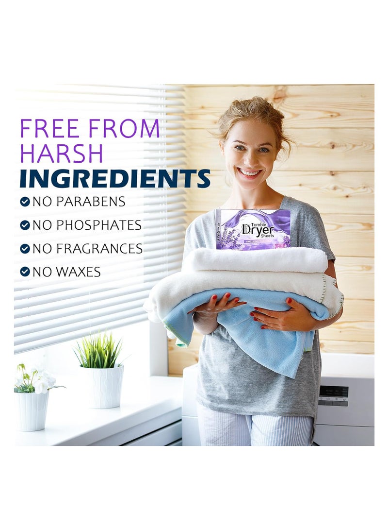 KASTWAVE Dryer Sheets - Clothing Softness Sheet, 1 Box/40 Count Natural Fabric Softener with Plant-Based Formula, Removes Static Cling, Gentle on Clothes - for Soothing(Lavender Incense) - Image 2