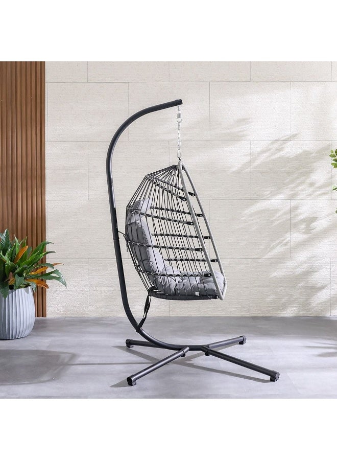 DANUBE HOME Savio Hanging Chair | 1-Seater Hammock Chair | Modern Design Hanging Chair | Single Seat Swing Chair For Indoor Outdoor Garden Patio L 105 x W 103 x H 203 cm - Multi Color - Image 3