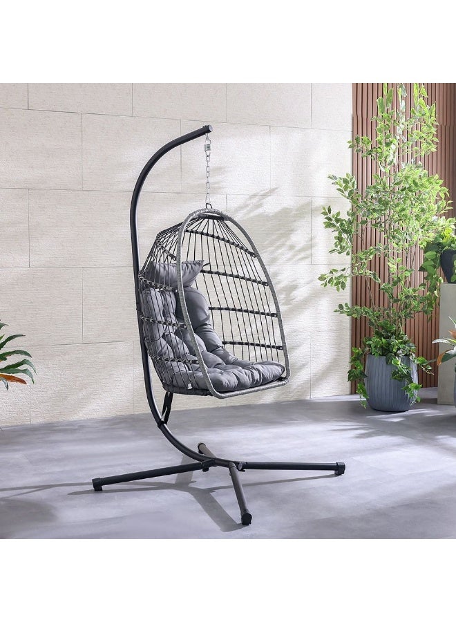 DANUBE HOME Savio Hanging Chair | 1-Seater Hammock Chair | Modern Design Hanging Chair | Single Seat Swing Chair For Indoor Outdoor Garden Patio L 105 x W 103 x H 203 cm - Multi Color - Image 1