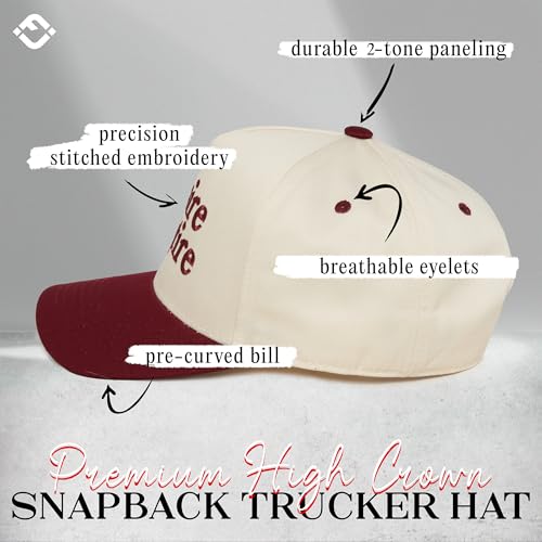 Funky Junque Funny Embroidered Vintage Trucker Retirement Hat Snapback Baseball Cap Men Women - Desire to Retire - Burgundy/Beige - Image 3
