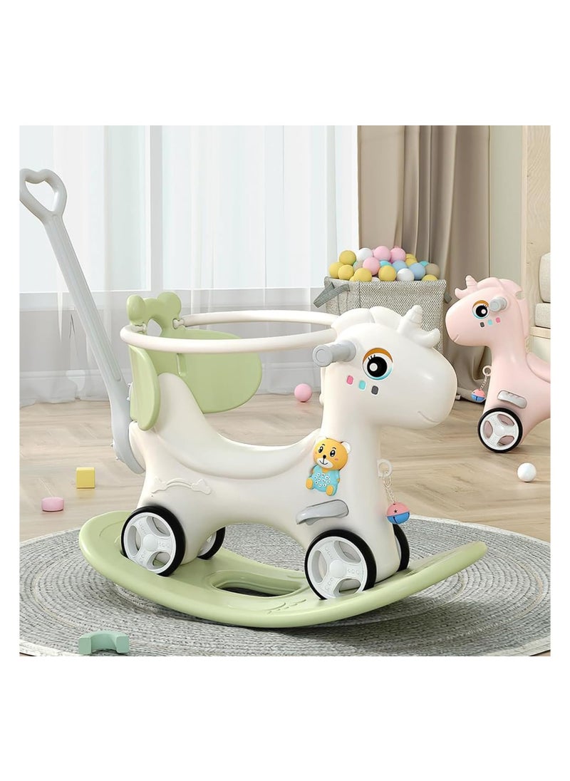 4 in 1 Rocking Horse, Baby Balance Bike Ride On Toys for Toddler 1-3, Rocker Toy for Kid, Toddler Ride Animal Indoor/Outdoor, Boy&Girl Rocking Animal, Infant Ride Toy, Birthday Gift  - Image 1
