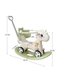 Generic 4 in 1 Rocking Horse, Baby Balance Bike Ride On Toys for Toddler 1-3, Rocker Toy for Kid, Toddler Ride Animal Indoor/Outdoor, Boy&Girl Rocking Animal, Infant Ride Toy, Birthday Gift  - Image 2