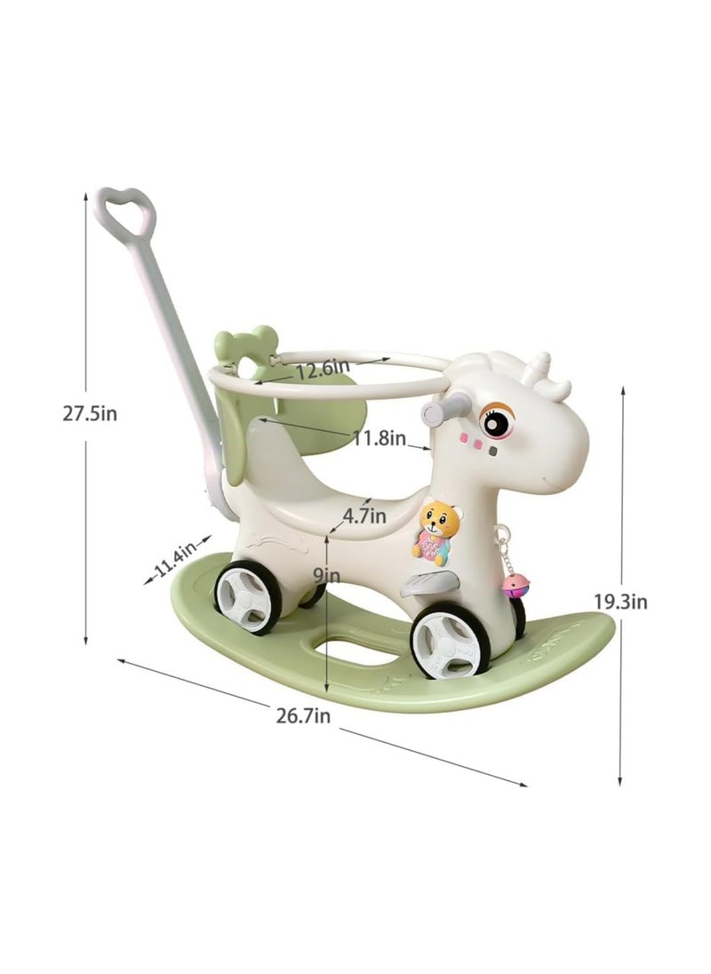 4 in 1 Rocking Horse, Baby Balance Bike Ride On Toys for Toddler 1-3, Rocker Toy for Kid, Toddler Ride Animal Indoor/Outdoor, Boy&Girl Rocking Animal, Infant Ride Toy, Birthday Gift  - Image 2